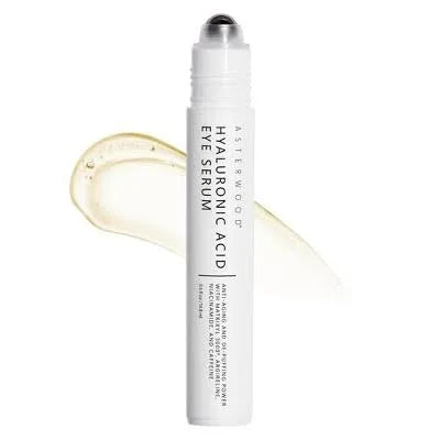 Skincare serum bottle with dropper on a white background