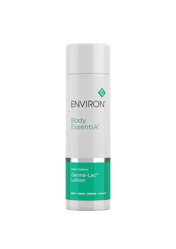 A white bottle of Environ Body Essential Derma-Lac Lotion with turquoise labeling.