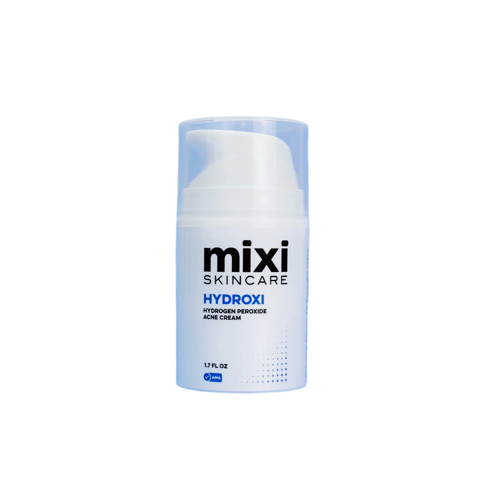 mixi skincare Hydroxi cream bottle on a white background