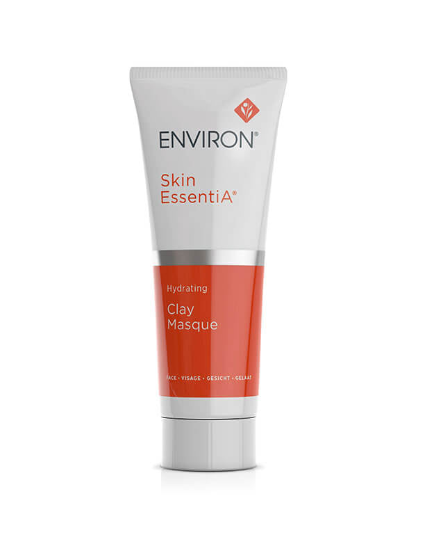 A tube of Environ Skin EssentIA Hydrating Clay Masque against a white background.
