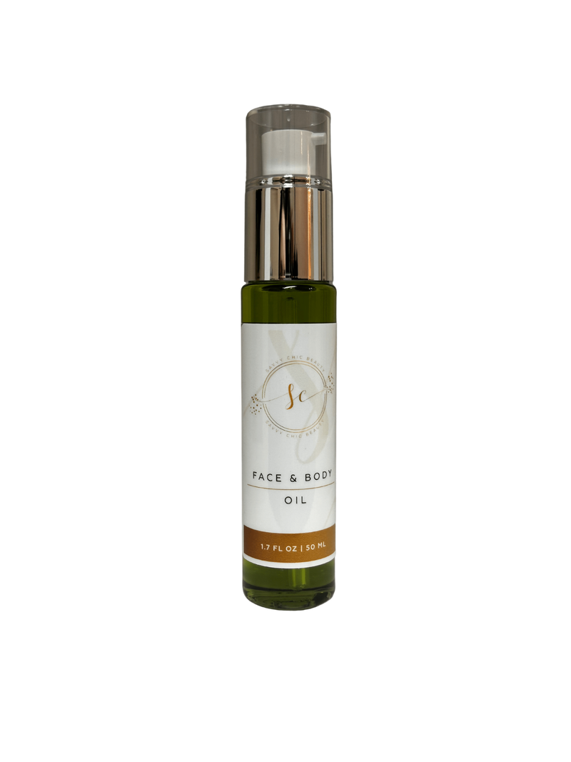 green oil solution in bottle standing in white background 